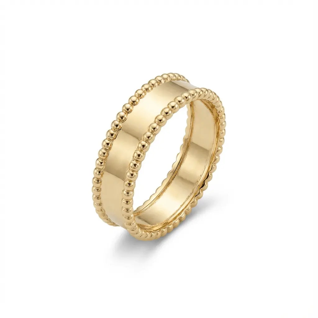 Better Beaded Edge Classic Timeless Elegance & Refined Design solid gold wedding band by Majestic Jewellery