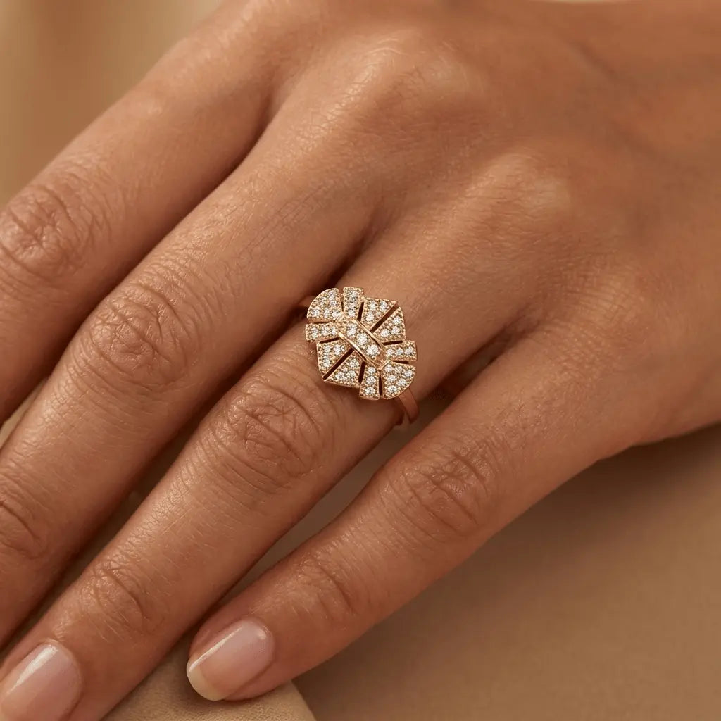 Radiant Brilliance – gold ring in solid 14ct/14K gold by Majestic Jewellery