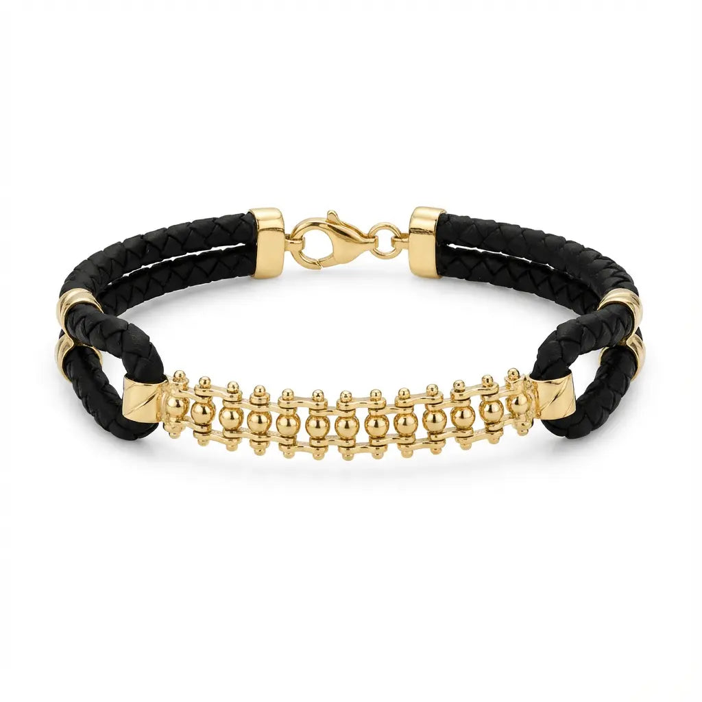 en Orbit Textured Link solid gold bracelet by Majestic Jewellery