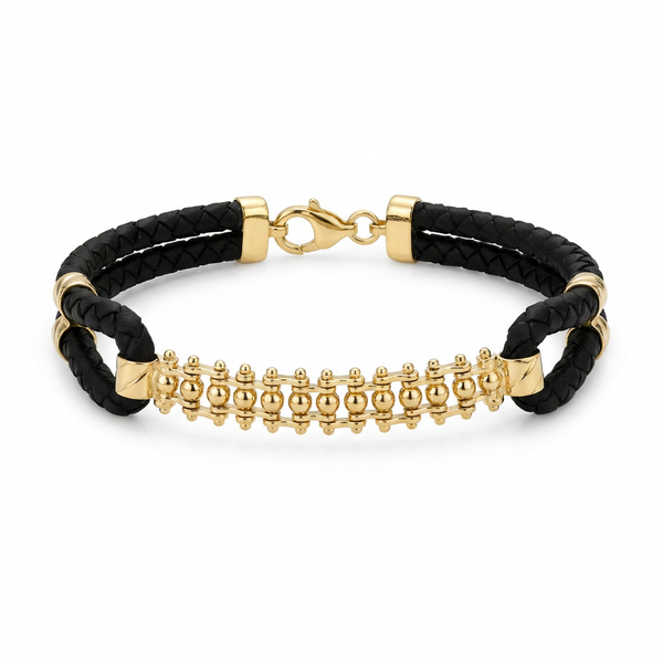 Golden Orbit Textured Link Bracelet