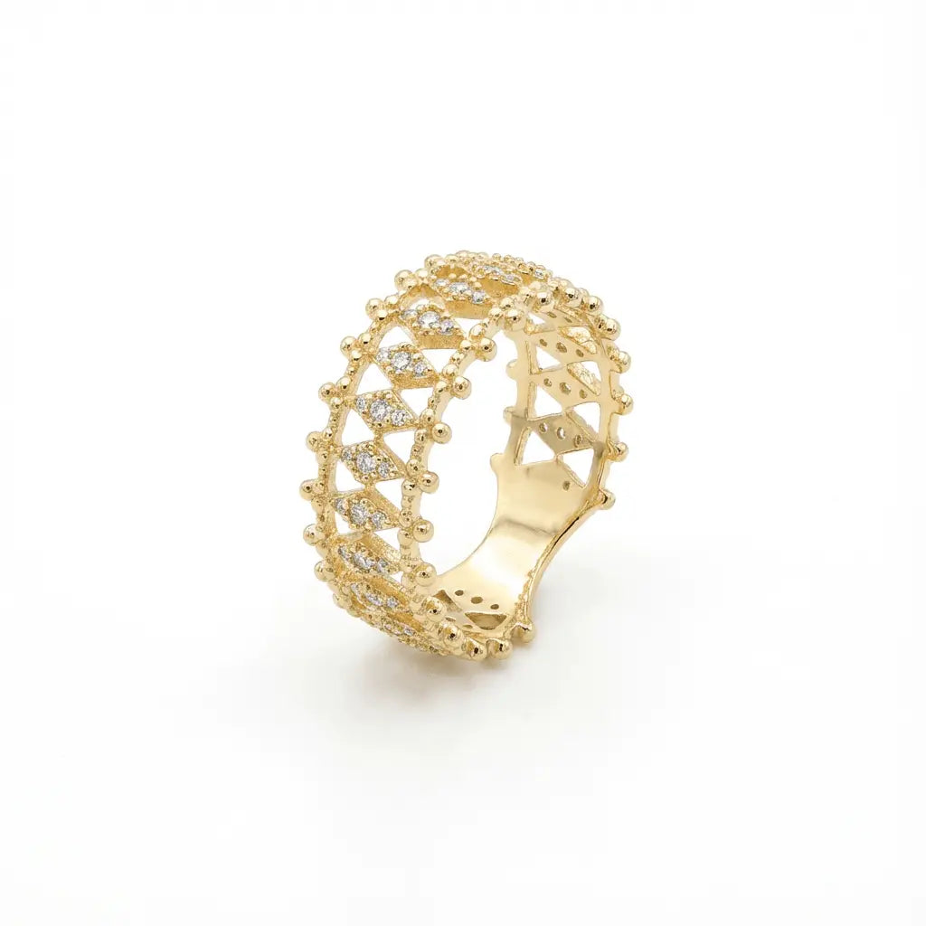 Lacework Elegance : Refined Brilliance in Better solid gold wedding band by Majestic Jewellery