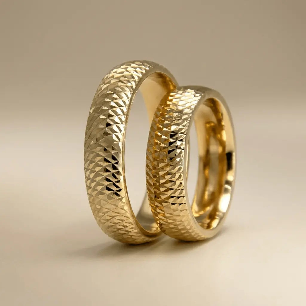 Majestic Braided Diamond - Cut 14K Gold Wedding Band — 5mm - Majestic Jewellery