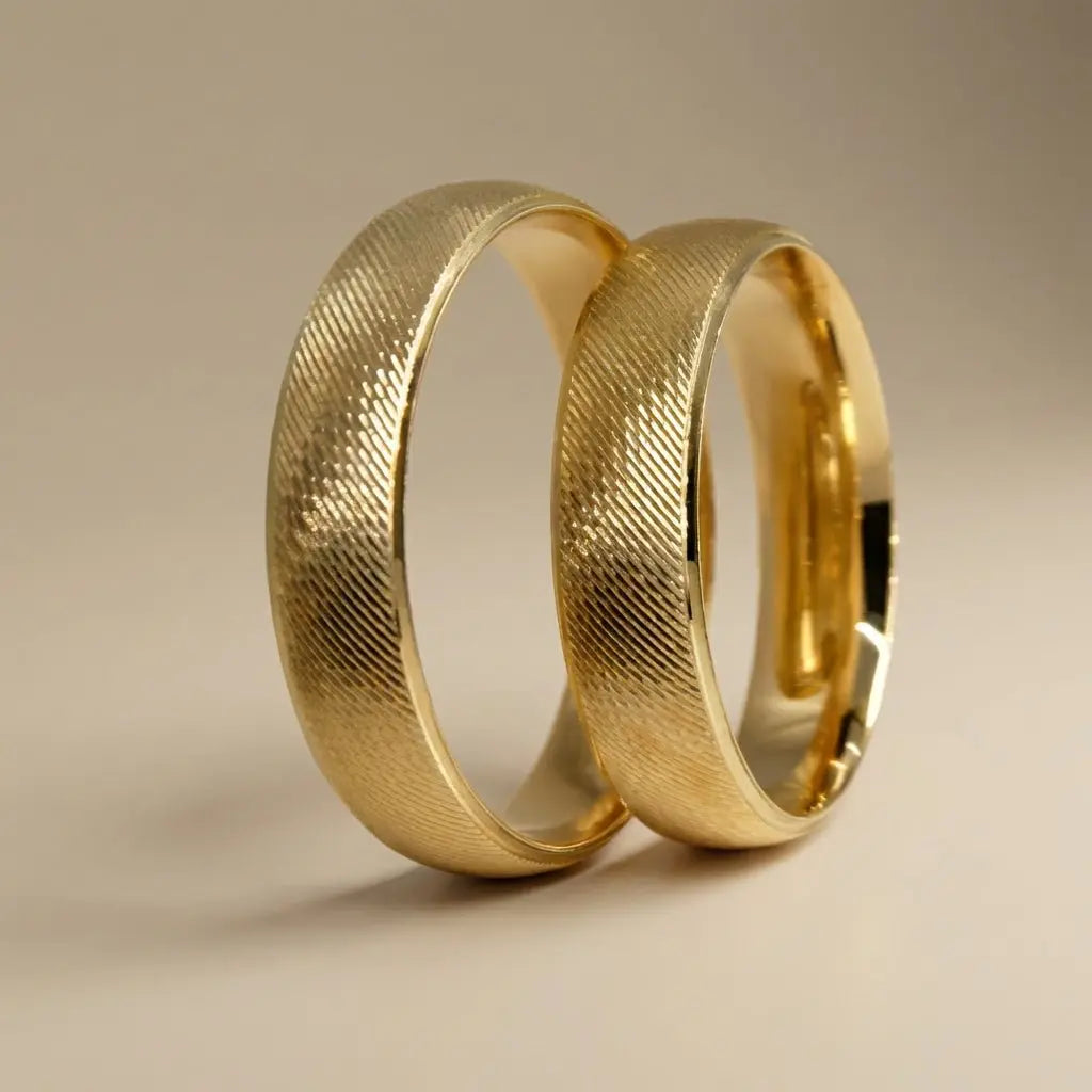 Majestic Brushed 14K Gold Wedding Band — 5mm - Majestic Jewellery