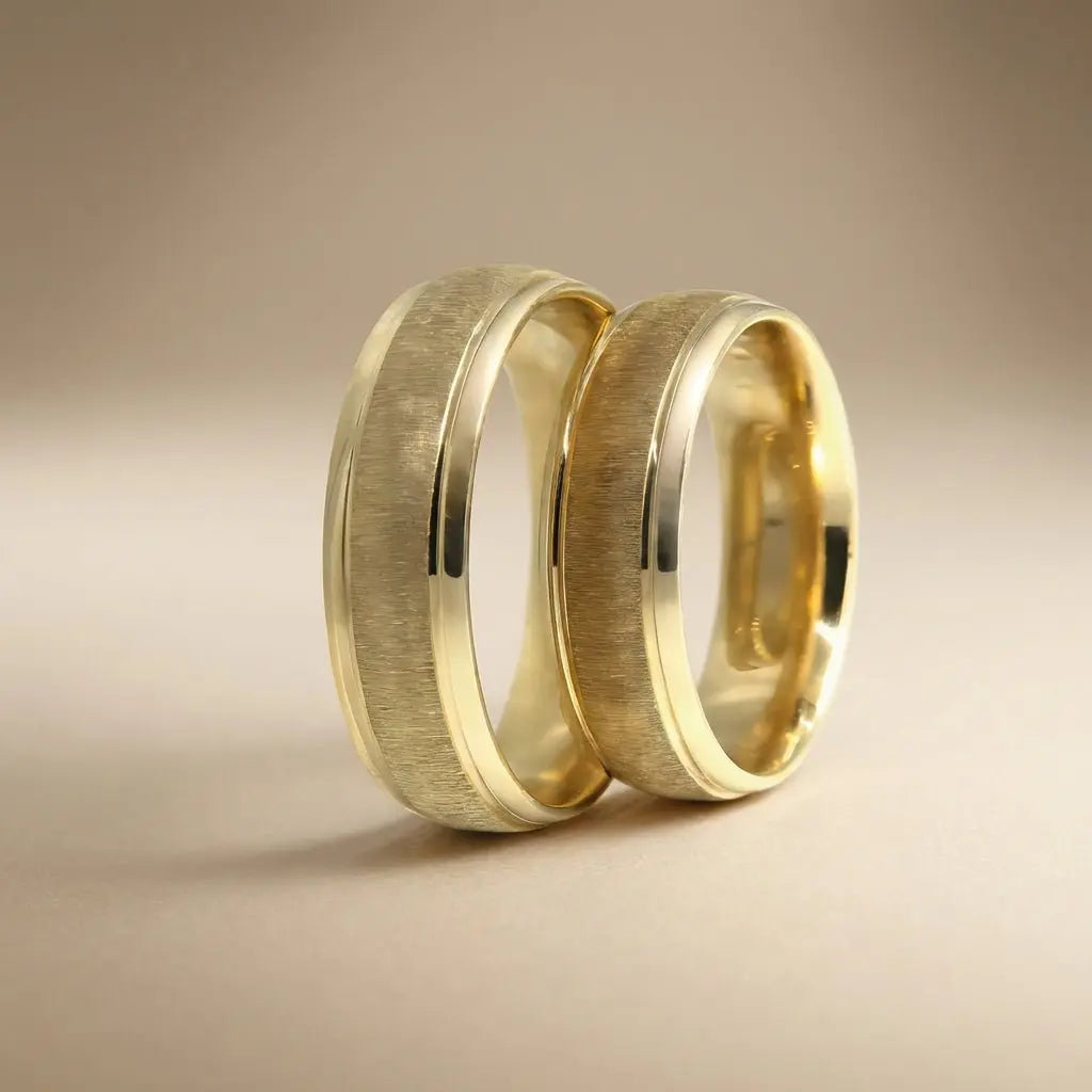 Majestic Brushed Satin 14K Gold Wedding Band — 6mm - Majestic Jewellery