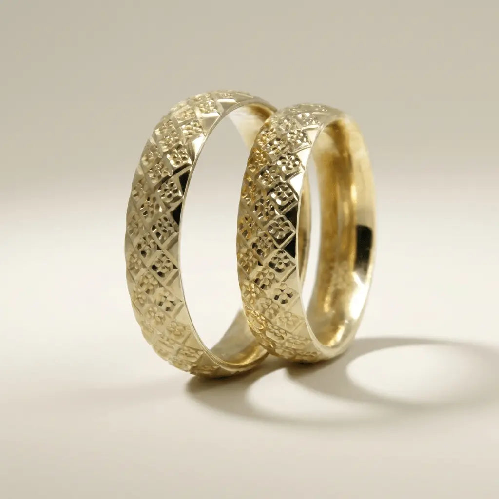 Majestic Diamond - Cut 14K Gold Wedding Band — 5mm - Majestic Jewellery