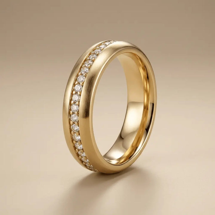 Majestic Diamond Line Collection 14K Diamond Wedding Band — Celeste 4mm - Majestic Jewellery