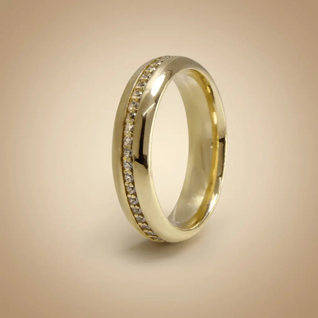 Majestic Diamond Line Collection 14K Diamond Wedding Band — Luna 5mm - Majestic Jewellery