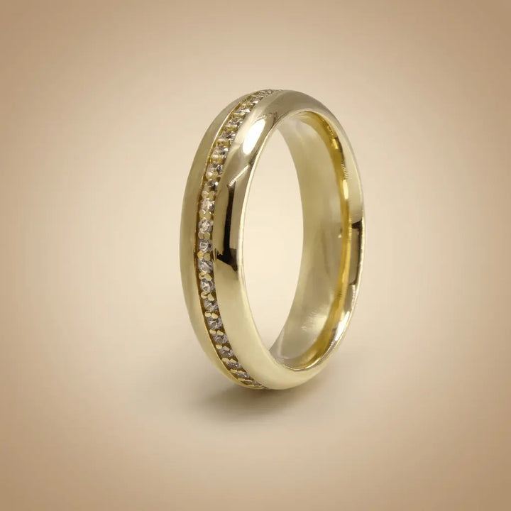 Majestic Diamond Line Collection 14K Diamond Wedding Band — Luna 5mm - Majestic Jewellery