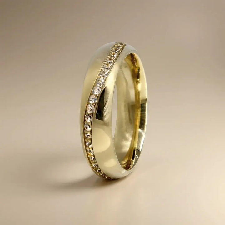 Majestic Diamond Line Collection 14K Diamond Wedding Band — Stella 5mm - Majestic Jewellery