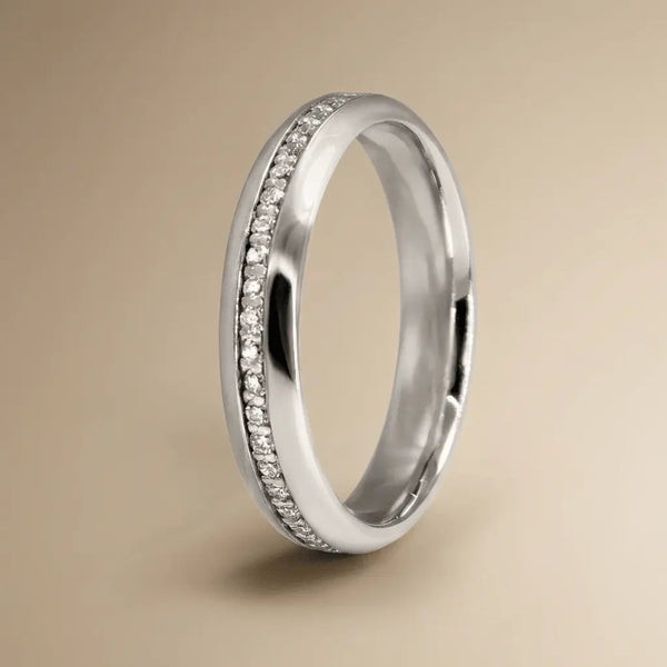 Majestic Diamond Line Collection 14K White Gold Wedding Band — Aurora 5mm - Majestic Jewellery