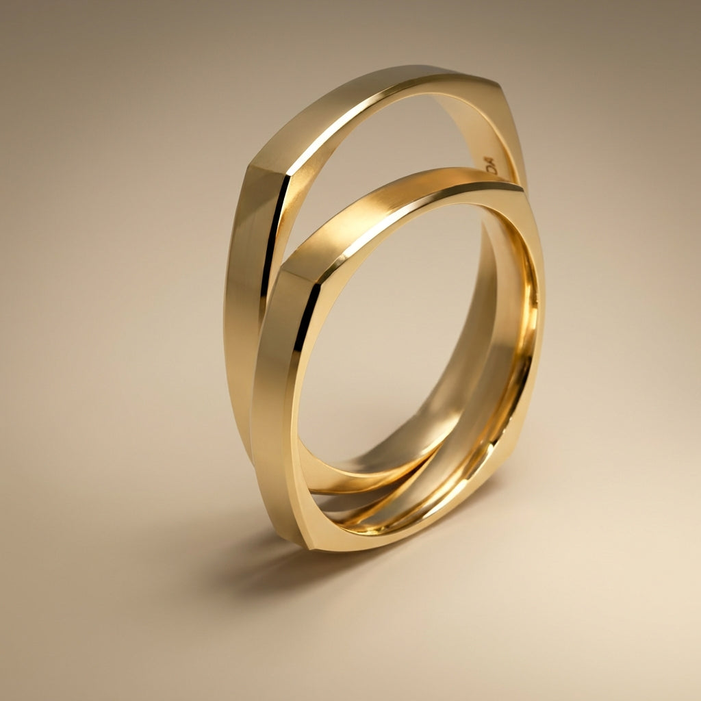 Majestic Faceted Collection 14K Ehering — Helios 3mm