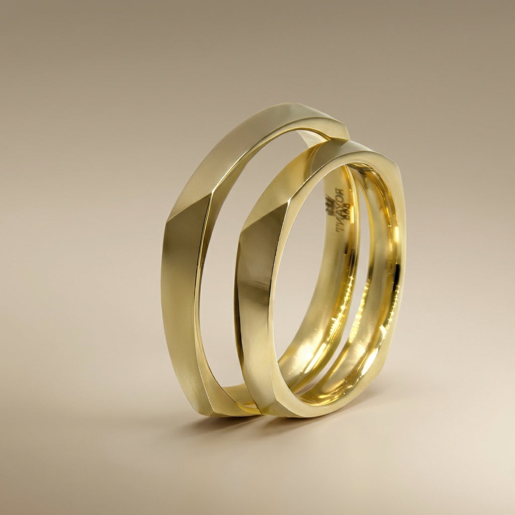 Majestic Faceted Collection 14K Ehering — Vega 3mm