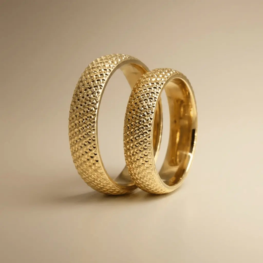 Majestic Granulated Texture 14K Gold Wedding Band — 5mm - Majestic Jewellery