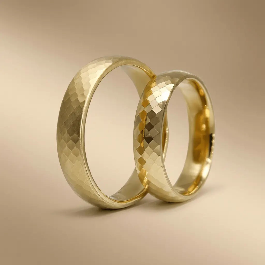 Majestic Hexa Diamond - Cut 14K Gold Wedding Band — 5mm - Majestic Jewellery