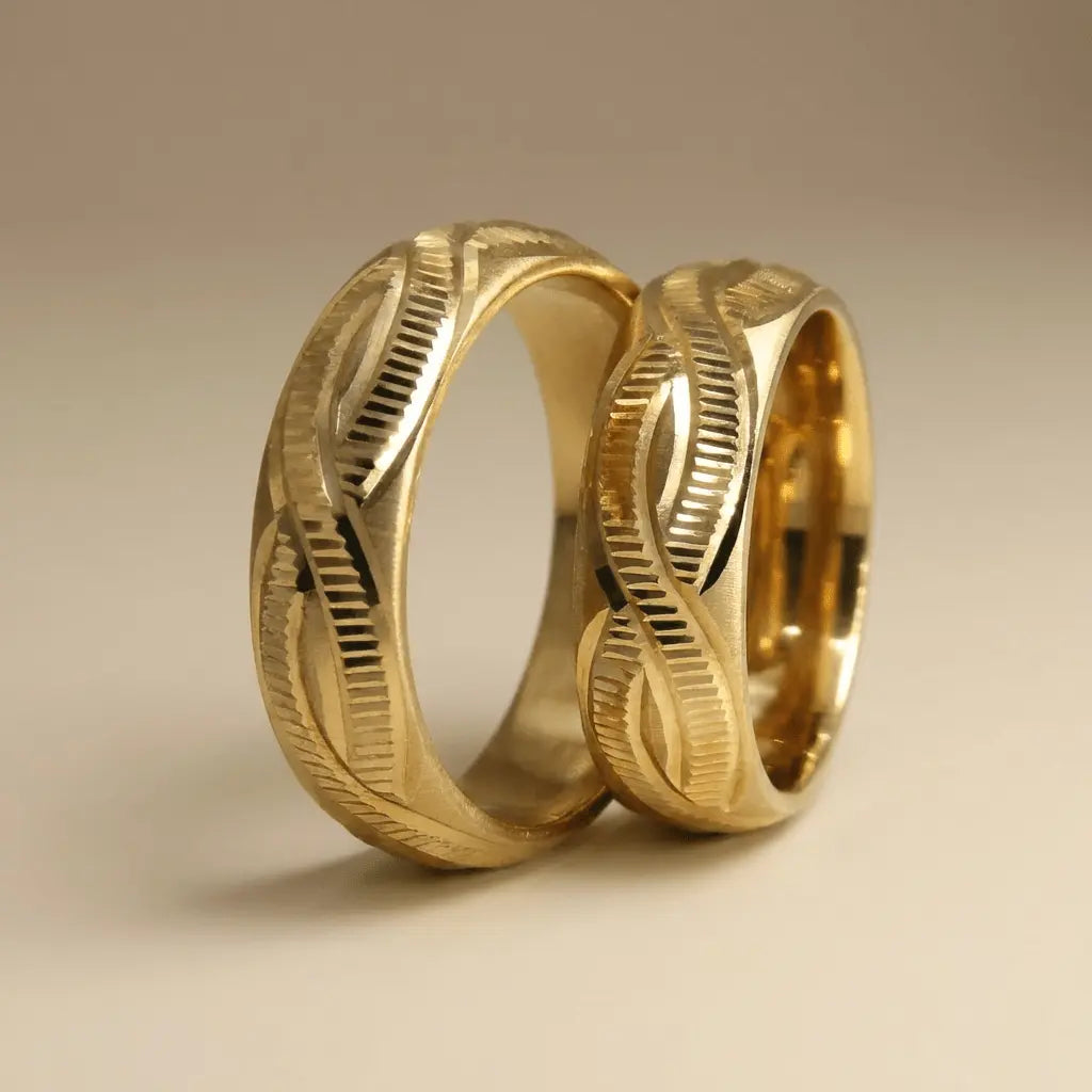 Majestic Infinity Wave 14K Gold Wedding Band — 6mm - Majestic Jewellery