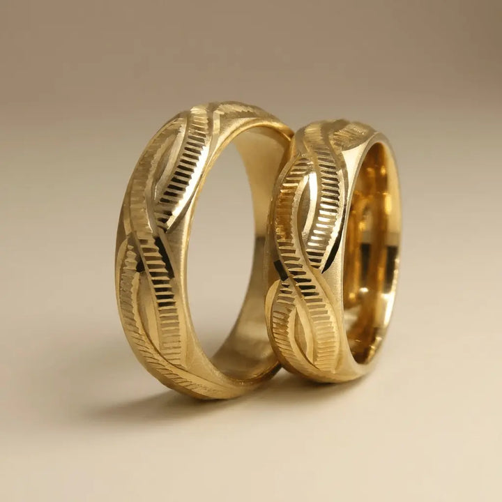 Majestic Infinity Wave 14K Gold Wedding Band — 6mm - Majestic Jewellery