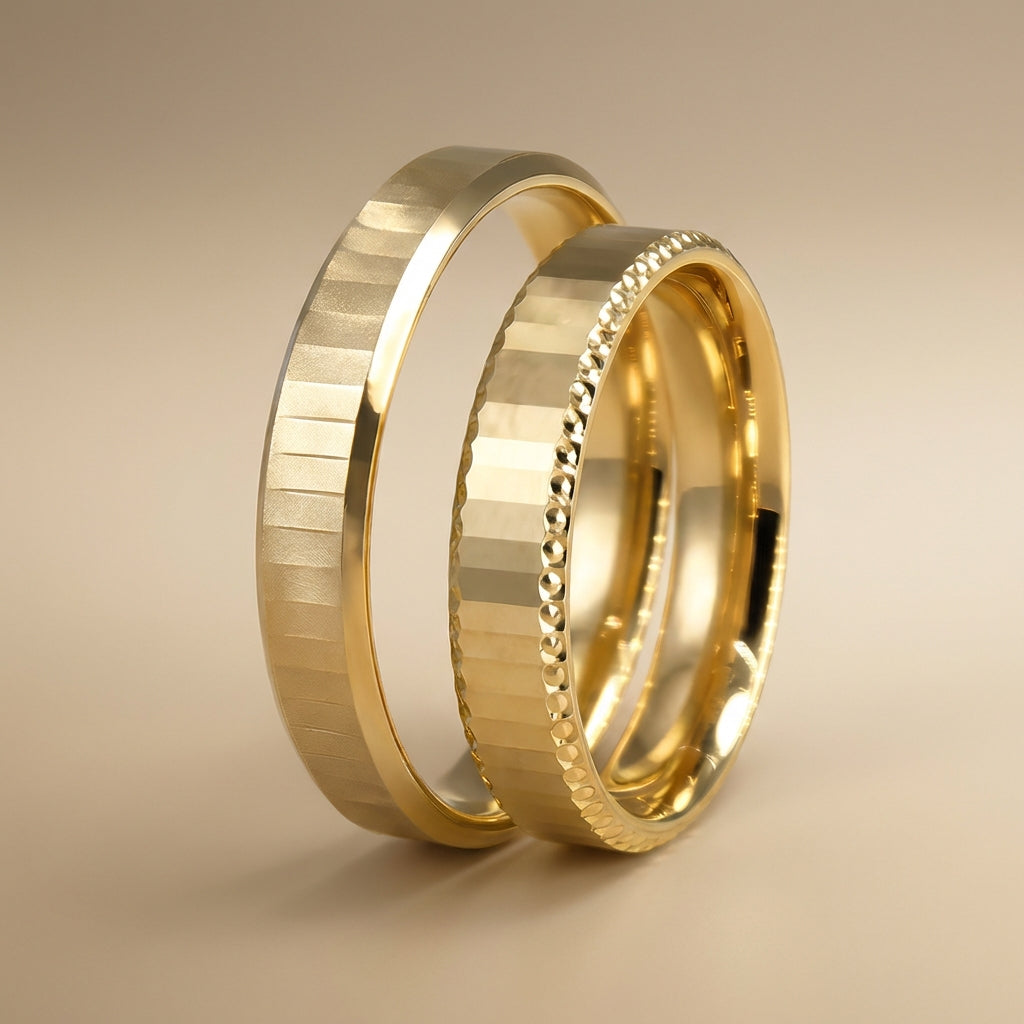 Majestätischer, minimalistischer Ehering aus 14-karätigem Gold – 4 mm