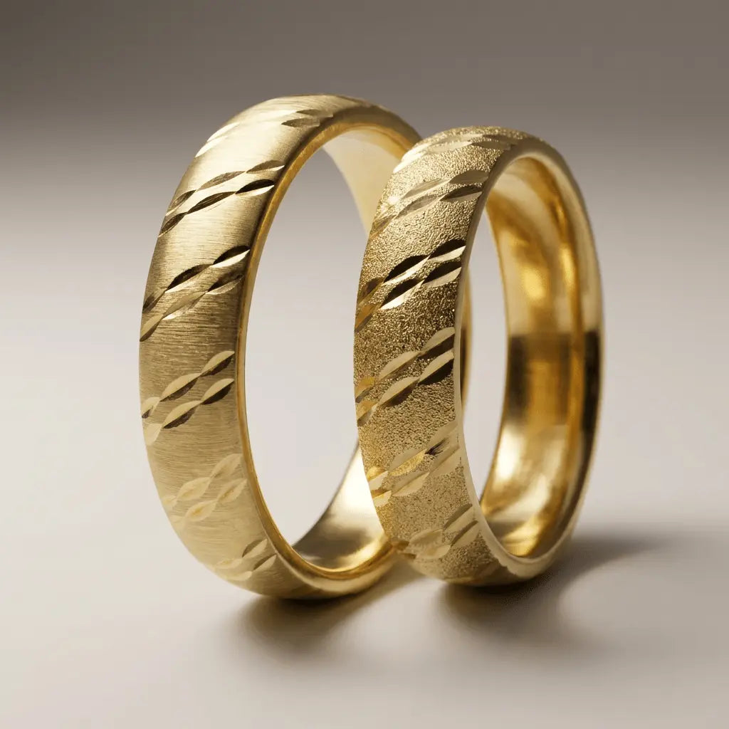 Majestic Wave Diamond - Cut 14K Gold Wedding Band — 5mm - Majestic Jewellery