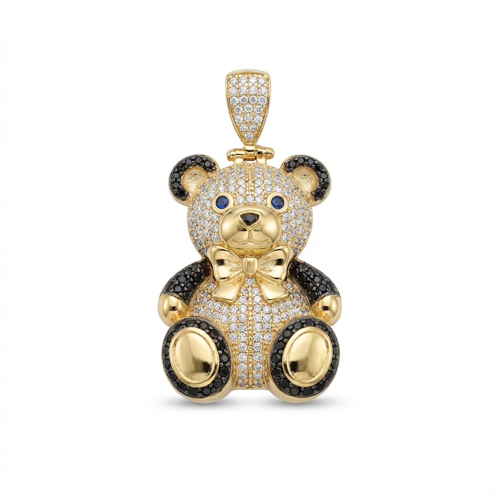 Midnight Teddy Gold Pendant