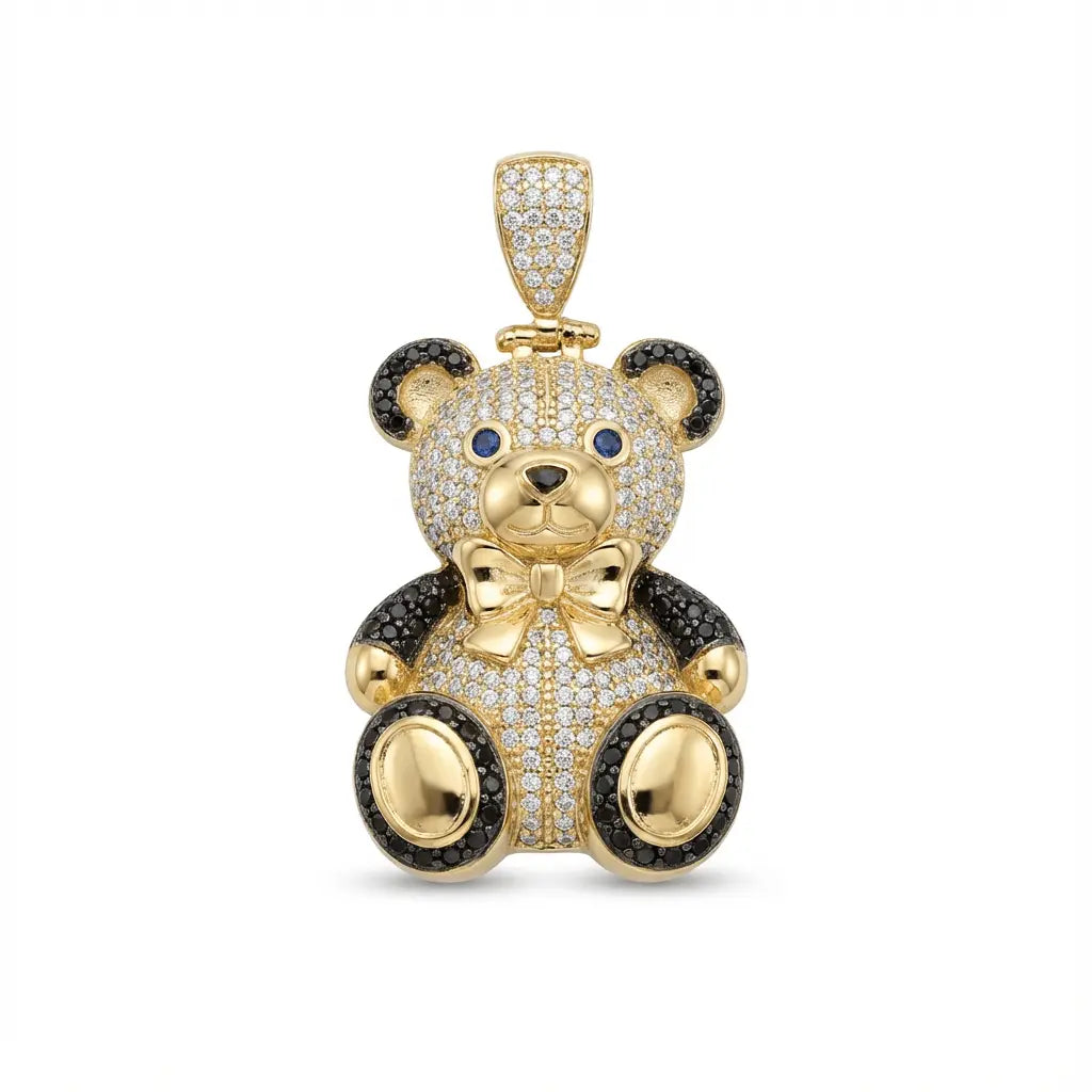 Teddy Bear Playful and Luxurious Charm solid gold pendant by Majestic Jewellery