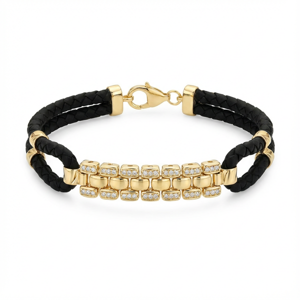 Golden Mosaic Braided Gold Bracelet