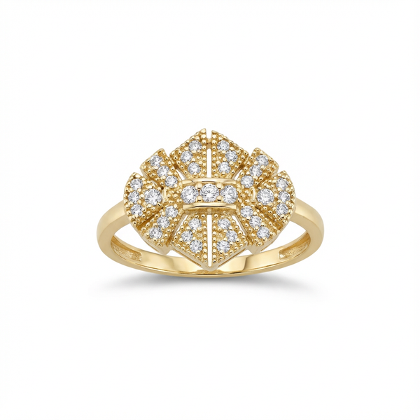 Golden Mosaic Sparkle Ring