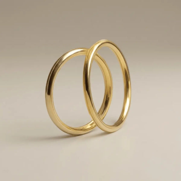 Classic Elara 2mm gold wedding band by Majestic Jewellery