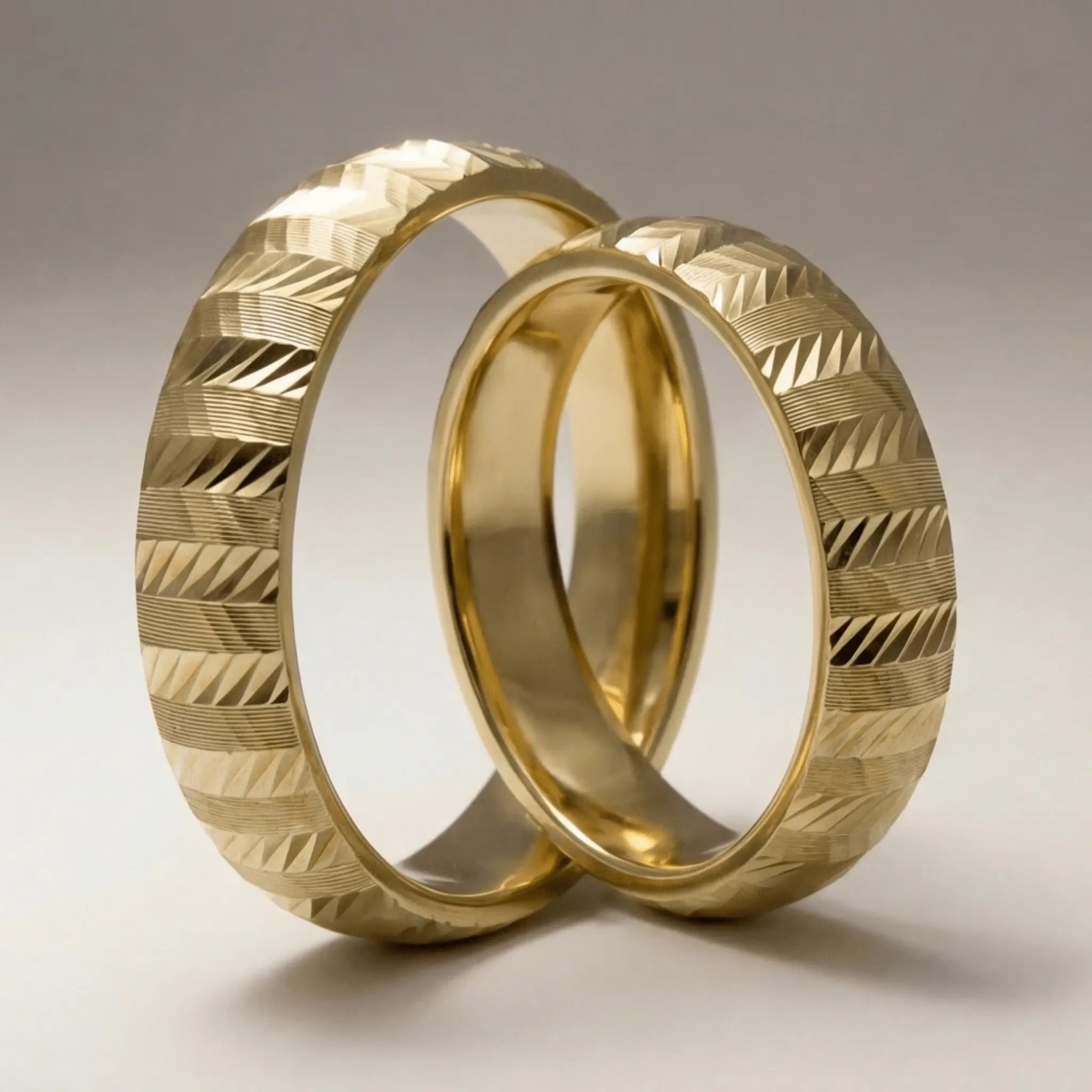 Majestic Zigzag Diamond - Cut 14K Gold Wedding Band — 5mm - Majestic Jewellery