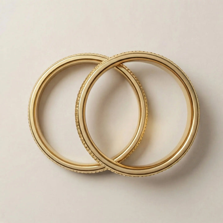 Majestic Diamond - Cut Milgrain 14K Gold Wedding Band — 5mm - Majestic Jewellery