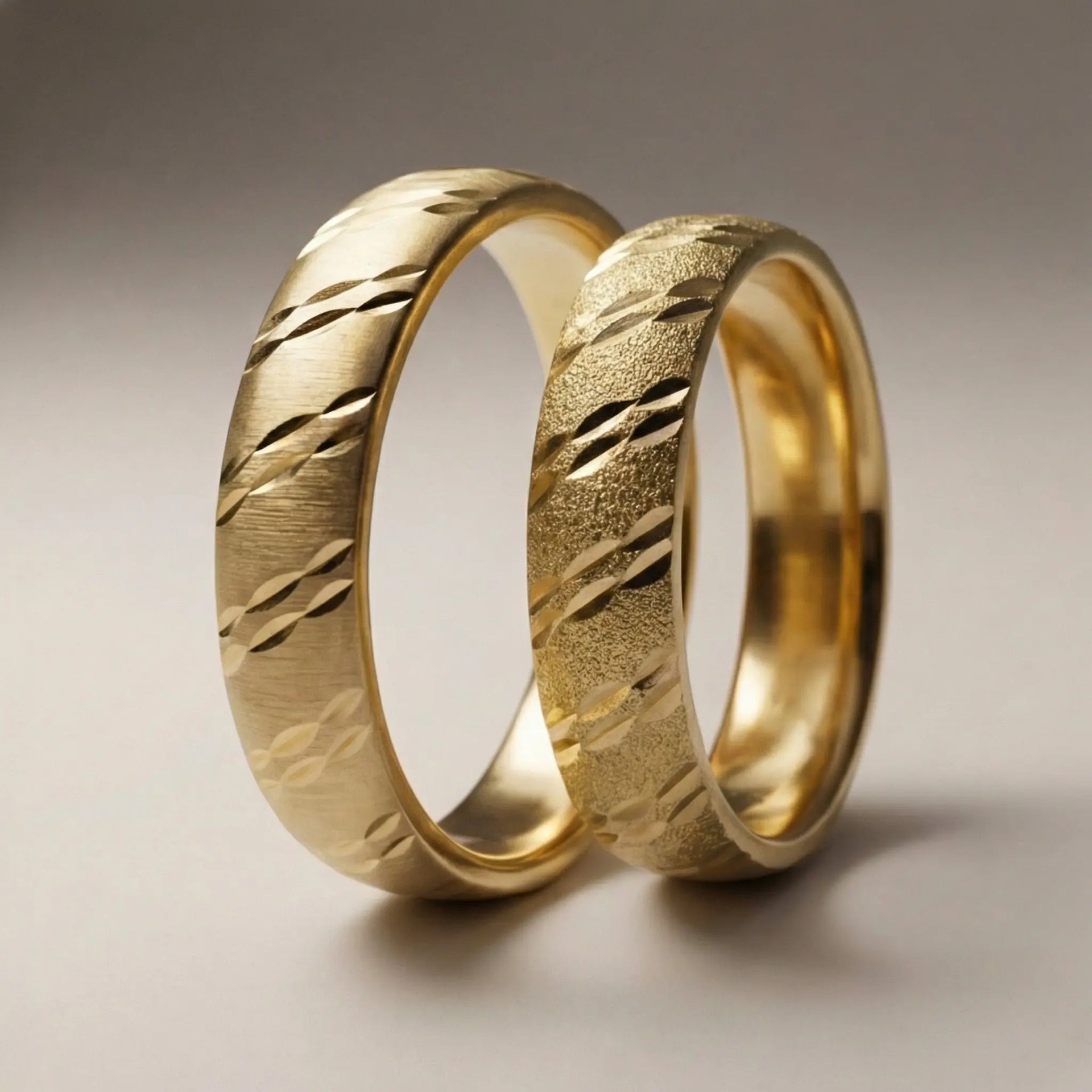 Majestic Wave Diamond - Cut 14K Gold Wedding Band — 5mm - Majestic Jewellery