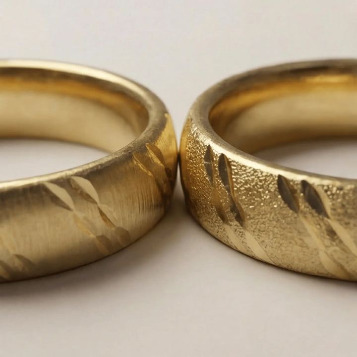 Majestic Wave Diamond - Cut 14K Gold Wedding Band — 5mm - Majestic Jewellery