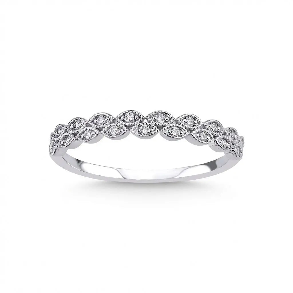 Majestic Diamond Eternity Wave Ring — 14K White Gold - Majestic Jewellery