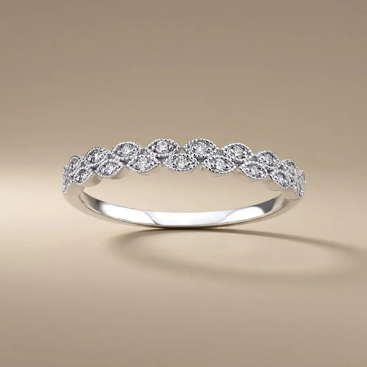 Diamond Eternity Wave solid diamond ring by Majestic Jewellery