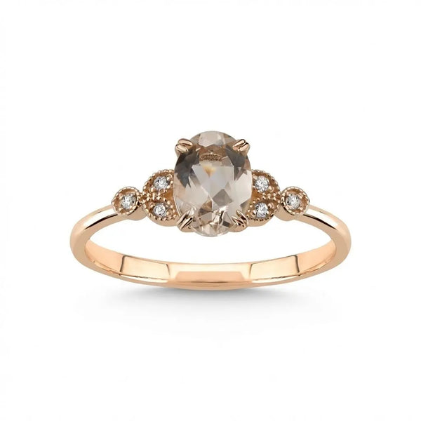 Morganite Diamond solid diamond ring by Majestic Jewellery