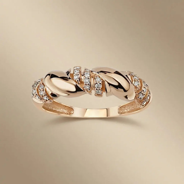 Twisted Diamond solid gold wedding band by Majestic Jewellery