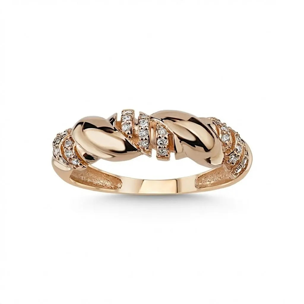 Twisted Diamond solid gold wedding band by Majestic Jewellery
