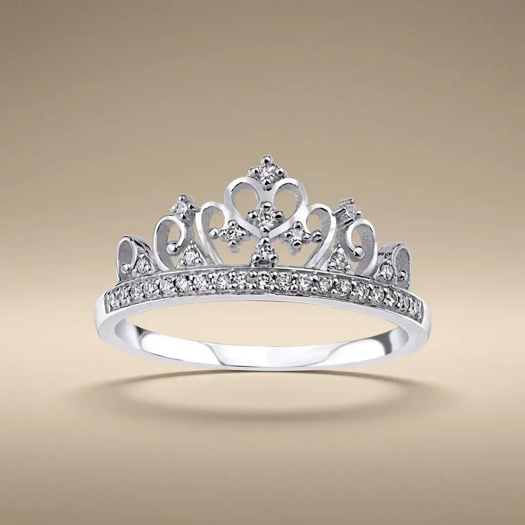 Crown Diamond solid diamond ring by Majestic Jewellery
