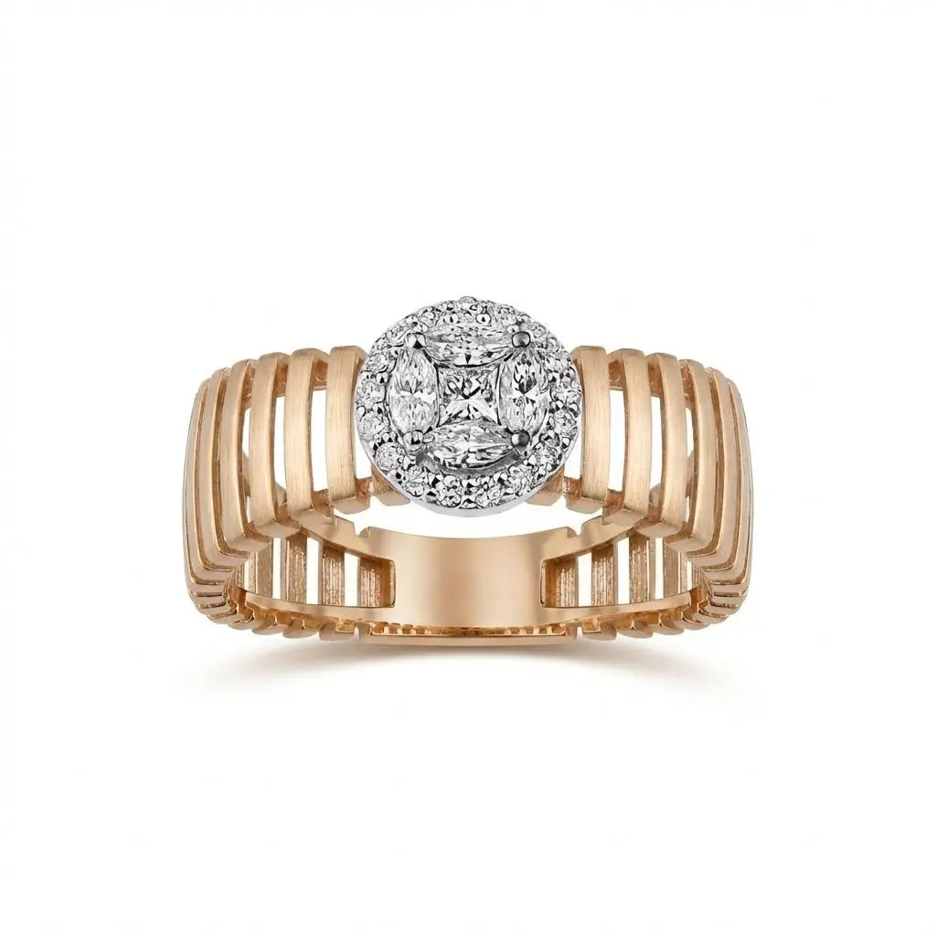 Princess Halo Diamond solid diamond ring by Majestic Jewellery