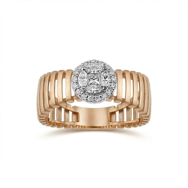 Princess Halo Diamond solid diamond ring by Majestic Jewellery
