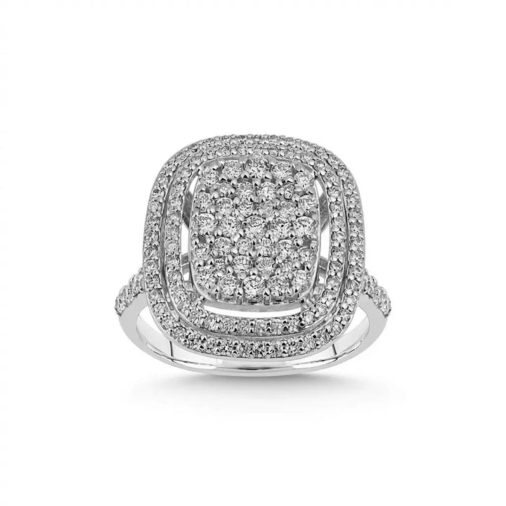 Double Halo Diamond solid diamond ring by Majestic Jewellery
