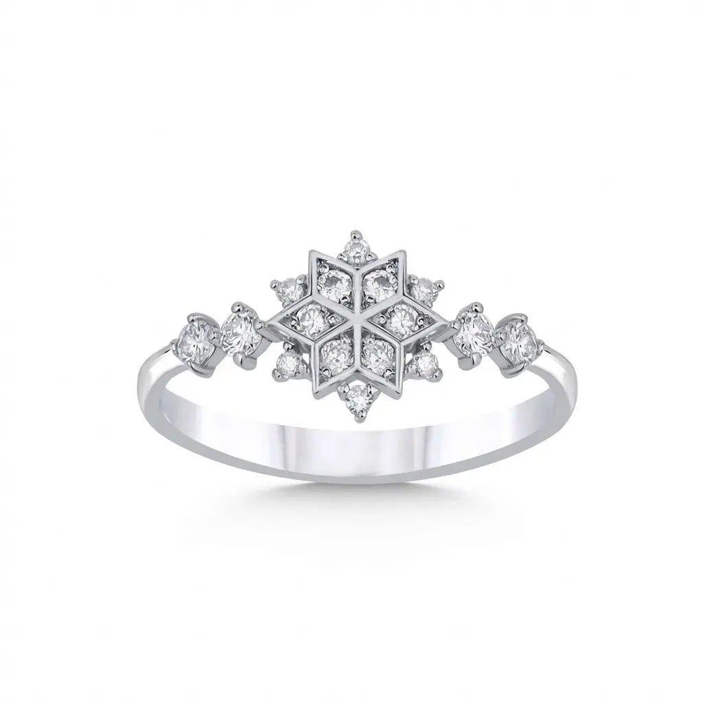 Snowflake Diamond solid diamond ring by Majestic Jewellery