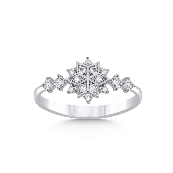 Snowflake Diamond solid diamond ring by Majestic Jewellery