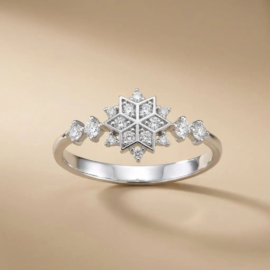 Snowflake Diamond solid diamond ring by Majestic Jewellery