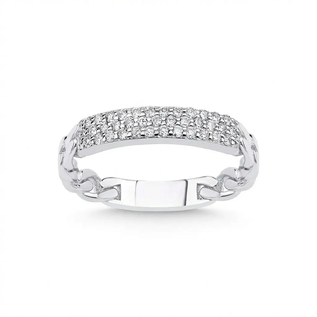 Pavé Diamond solid gold wedding band by Majestic Jewellery