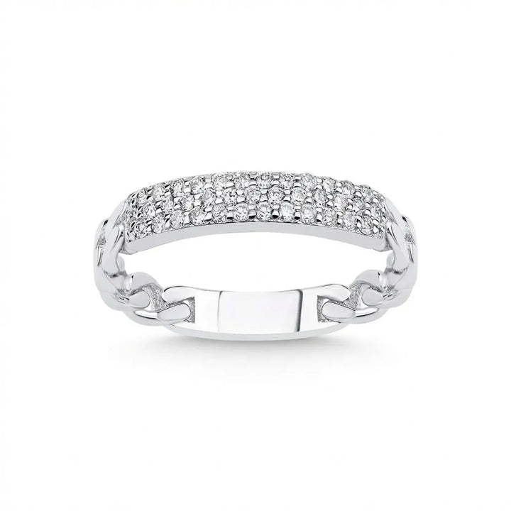 Pavé Diamond solid gold wedding band by Majestic Jewellery