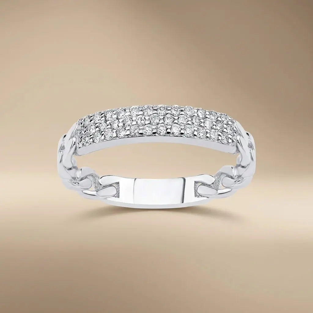 Pavé Diamond solid gold wedding band by Majestic Jewellery