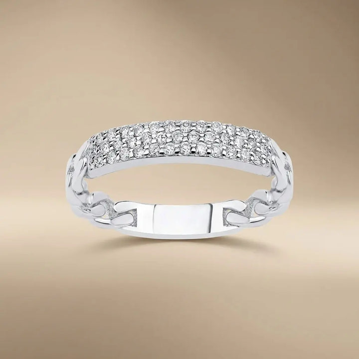 Pavé Diamond solid gold wedding band by Majestic Jewellery