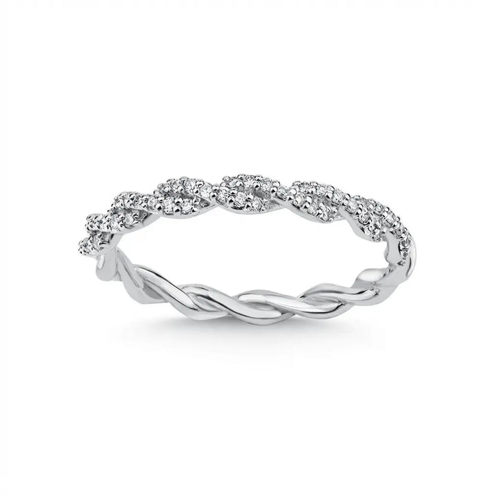 Twisted Pavé Diamond solid gold wedding band by Majestic Jewellery