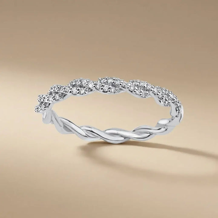 Twisted Pavé Diamond solid gold wedding band by Majestic Jewellery