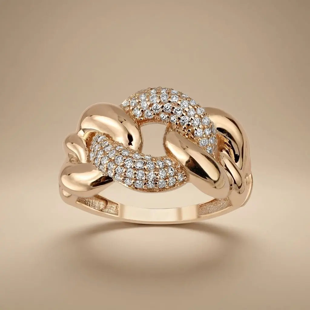 Pavé Link Diamond natural diamond ring by Majestic Jewellery